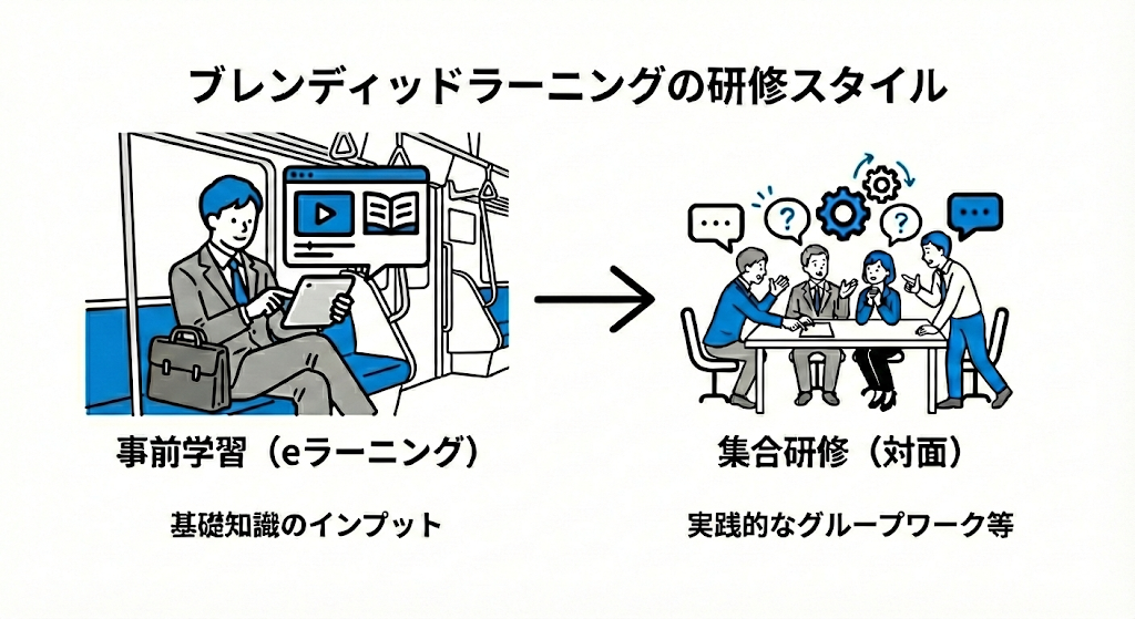 ブレンディッドラーニングの研修スタイル イメージ画像